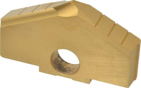 Allied Machine and Engineering - 3-1/4" Diam x 1/2" Thick, Seat Code F, 130° Included Angle Spade Drill Insert - TiN Coated, High Speed Steel, Series F - Benchmark Tooling