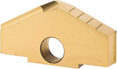 Allied Machine and Engineering - 4" Diam x 5/16" Thick, Seat Code G, 130° Included Angle Spade Drill Insert - TiN Coated, High Speed Steel, Series G - Benchmark Tooling