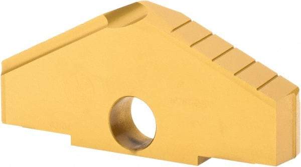 Allied Machine and Engineering - 5" Diam x 11/16" Thick, Seat Code H, 130° Included Angle Spade Drill Insert - TiN Coated, High Speed Steel, Series H - Benchmark Tooling