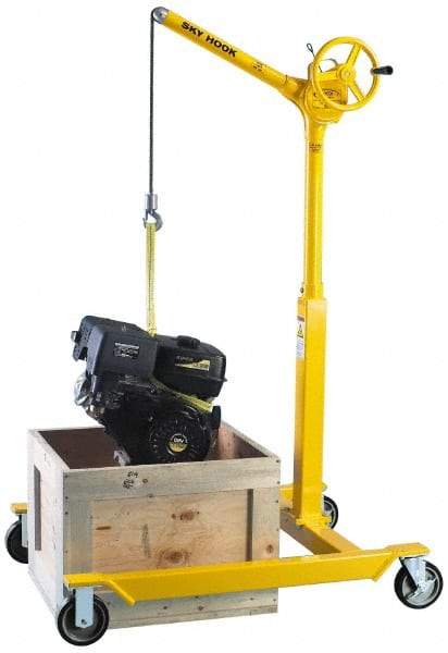 Sky Hook - 500 Lb Load Capacity, Steel Sky Hook Crane - Cherry Picker Mobil Base - Benchmark Tooling