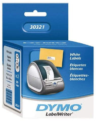 Dymo - 3-1/2" Long, White Die Cut Paper with Semi Perm. Adhesive Shipping Label - For DYMO LabelWriter Printers - Benchmark Tooling