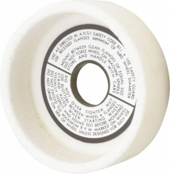 Grier Abrasives - 5" Diam, 1-1/4" Hole Size, 1-1/2" Overall Thickness, 60 Grit, Type 6 Tool & Cutter Grinding Wheel - Medium Grade, Aluminum Oxide, K Hardness, Vitrified Bond, 4,966 RPM - Benchmark Tooling