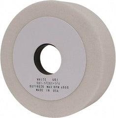 Grier Abrasives - 5" Diam, 1-1/4" Hole Size, 1-1/2" Overall Thickness, 46 Grit, Type 6 Tool & Cutter Grinding Wheel - Coarse Grade, Aluminum Oxide, J Hardness, Vitrified Bond, 4,966 RPM - Benchmark Tooling