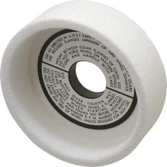 Grier Abrasives - 5" Diam, 1-1/4" Hole Size, 1-1/2" Overall Thickness, 60 Grit, Type 6 Tool & Cutter Grinding Wheel - Medium Grade, Aluminum Oxide, H Hardness, Vitrified Bond, 4,966 RPM - Benchmark Tooling