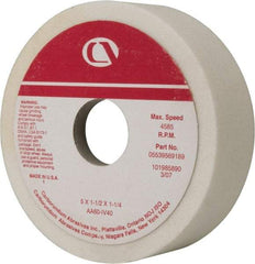 Grier Abrasives - 5" Diam, 1-1/4" Hole Size, 1-1/2" Overall Thickness, 60 Grit, Type 6 Tool & Cutter Grinding Wheel - Medium Grade, Aluminum Oxide, I Hardness, Vitrified Bond, 4,966 RPM - Benchmark Tooling