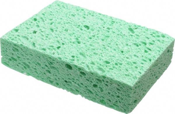 Made in USA - 6" Long x 3-1/2" Wide x 1" Thick Sponge/Scouring Pad - Medium-Duty, Green - Benchmark Tooling