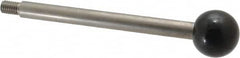Gibraltar - 3/8-16 Stem, 1.26" Knob Diam, 3/8" Shaft Diam, Type A Gear Lever Arm with Ball Knob - 0.55" Thread Length, 6.06" Handle Length, Stainless Steel Shaft, Phenolic Knob - Benchmark Tooling