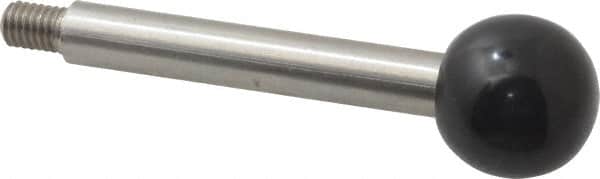 Gibraltar - M6x1 Stem, 0.78" Knob Diam, 0.32" Shaft Diam, Type A Gear Lever Arm with Ball Knob - 0.35" Thread Length, 2.7" Handle Length, Stainless Steel Shaft, Phenolic Knob - Benchmark Tooling