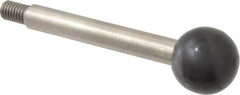 Gibraltar - M8x1.25 Stem, 0.98" Knob Diam, 0.39" Shaft Diam, Type A Gear Lever Arm with Ball Knob - 0.43" Thread Length, 3.4" Handle Length, Stainless Steel Shaft, Phenolic Knob - Benchmark Tooling