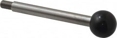 Gibraltar - M8x1.25 Stem, 0.98" Knob Diam, 0.39" Shaft Diam, Type A Gear Lever Arm with Ball Knob - 0.43" Thread Length, 4.04" Handle Length, Stainless Steel Shaft, Phenolic Knob - Benchmark Tooling