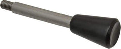 Gibraltar - 3/8-16 Stem, 1.18" Knob Diam, 3/8" Shaft Diam, Type C Gear Lever with Taper End - 0.59" Thread Length, 4.37" Handle Length, Stainless Steel Shaft, Phenolic Knob - Benchmark Tooling