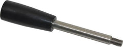 Gibraltar - M8x1.25 Stem, 0.83" Knob Diam, 0.39" Shaft Diam, Type E Gear Lever Arm with Cylindrical Knob - 0.43" Thread Length, 4.33" Handle Length, Stainless Steel Shaft, Phenolic Knob - Benchmark Tooling