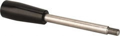 Gibraltar - M8x1.25 Stem, 0.83" Knob Diam, 0.39" Shaft Diam, Type E Gear Lever Arm with Cylindrical Knob - 0.43" Thread Length, 4.92" Handle Length, Stainless Steel Shaft, Phenolic Knob - Benchmark Tooling