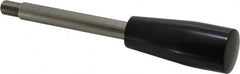 Gibraltar - M10x1.5 Stem, 0.91" Knob Diam, 0.47" Shaft Diam, Type E Gear Lever Arm with Cylindrical Knob - 0.55" Thread Length, 5.91" Handle Length, Stainless Steel Shaft, Phenolic Knob - Benchmark Tooling