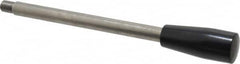 Gibraltar - M12x1.75 Stem, 1.02" Knob Diam, 0.55" Shaft Diam, Type E Gear Lever Arm with Cylindrical Knob - 0.63" Thread Length, 9.06" Handle Length, Stainless Steel Shaft, Phenolic Knob - Benchmark Tooling