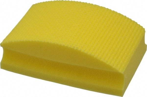 AMPLEX - Super Fine Grade, 400 Grit, Diamond Hand Pad - Yellow, 2-1/8" Wide x 3-1/2" Long x 1-1/2" Thick, Coated - Benchmark Tooling