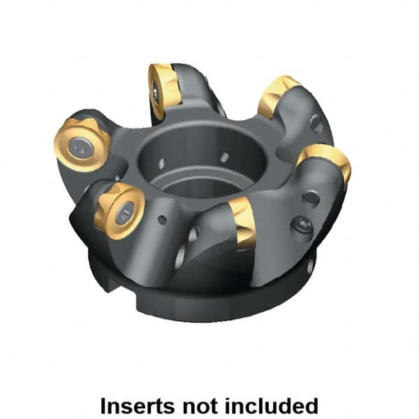 Kennametal - 2" Cut Diam, 1/2" Max Depth, 3/4" Arbor Hole, 3 Inserts, KSRM RCGT 86 Insert Style, Indexable Copy Face Mill - 15,500 Max RPM, 2" High, Through Coolant, Series KSRM - Benchmark Tooling