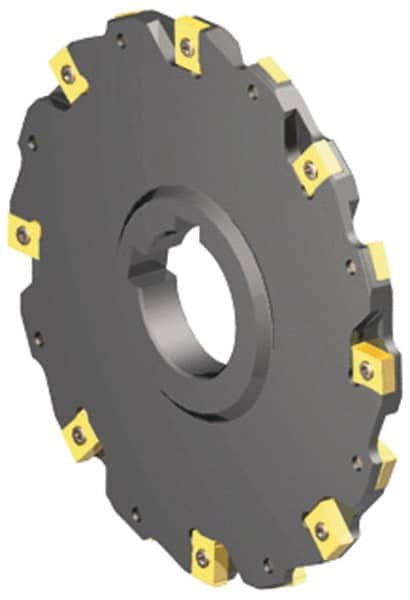 Kennametal - Arbor Hole Connection, 1/4" Cutting Width, 1.404" Depth of Cut, 5" Cutter Diam, 1-1/4" Hole Diam, 12 Tooth Indexable Slotting Cutter - 90° LN Toolholder, LNE 1240... Insert - Benchmark Tooling
