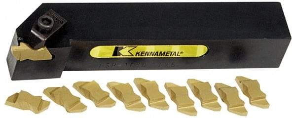 Kennametal - NS, Right Hand, 0.21" Max Depth of Cut, 4.95mm Max Groove Width, Indexable Grooving Tool Holder - N.3R Insert Compatibility, 1" Shank Height, 1" Shank Width, 6" OAL - Benchmark Tooling