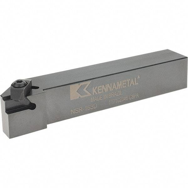 Kennametal - Right Hand Cut, 1" Shank Width x 1" Shank Height Indexable Threading Toolholder - 6" OAL, N.3R Insert Compatibility, NSR163D Toolholder, Series Top Notch - Benchmark Tooling