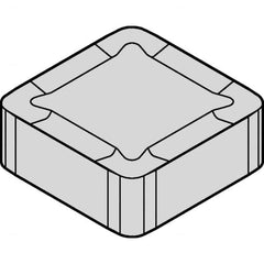 Kennametal - SNPF433 SNGP Grade KCK15 Carbide Turning Insert - TiCN/Al2O3 Finish, 90° Square, 1/2" Inscr Circle, 3/16" Thick, 3/64" Corner Radius - Benchmark Tooling
