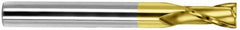 SGS - 5/8", 1-1/8" LOC, 5/8" Shank Diam, 5" OAL, 2 Flute, Solid Carbide Square End Mill - Single End, TiN Finish, Spiral Flute, 30° Helix, Centercutting, Right Hand Cut, Right Hand Flute, Series 59 - Benchmark Tooling