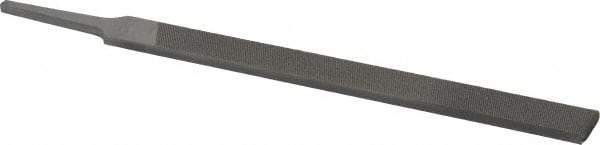 Nicholson - 8" Long, Second Cut, Flat American-Pattern File - Double Cut, 13/64" Overall Thickness, Tang - Benchmark Tooling