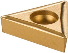 Parlec - TCMT111615 P Grade TT Carbide Boring Insert - TiN/TiC/TiN Finish, 60° Triangle, 7° Relief Angle, 1/4" Inscr Circle, 0.094" Thick, 0.016" Corner Radius - Benchmark Tooling