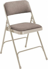 NPS - 18-3/4" Wide x 20-1/4" Deep x 29-1/2" High, Fabric Folding Chair with Fabric Padded Seat - Greystone - Benchmark Tooling