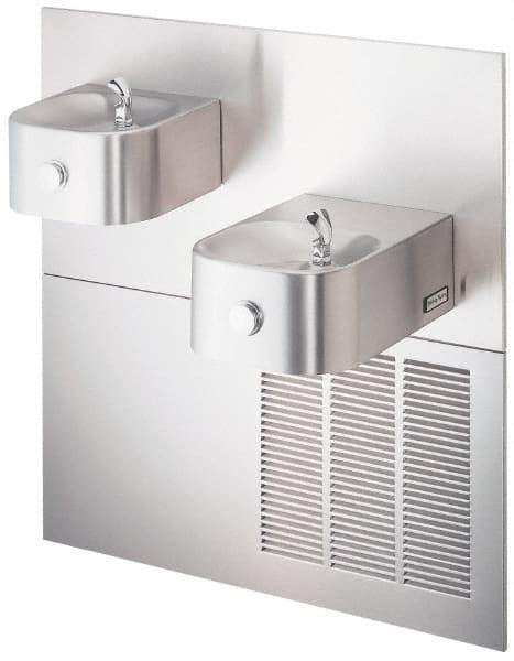 Halsey Taylor - 7.5 GPH Cooling Capacity Barrier Free Wall Mounted Water Cooler & Fountain - Bi-Level, 40 to 105 psi, 120 VAC Volts, 370 Watts, 4.0 Full Load Amperage, Stainless Steel - Benchmark Tooling