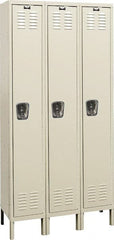 Hallowell - 3 Door, 1 Tier, Galvanite Corrosion Resistant Wardrobe & Box Lockers - Benchmark Tooling