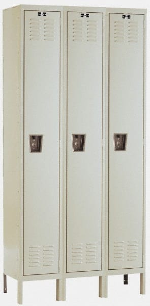 Hallowell - 3 Door, 1 Tier, Galvanite Corrosion Resistant Wardrobe & Box Lockers - Benchmark Tooling