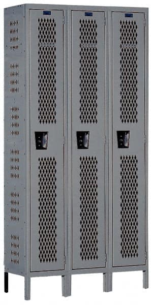 Hallowell - 3 Door, 1 Tier, Heavy-Duty Ventilated Wardrobe & Box Lockers - Benchmark Tooling