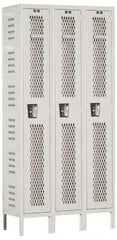 Hallowell - 3 Door, 1 Tier, Heavy-Duty Ventilated Wardrobe & Box Lockers - Benchmark Tooling