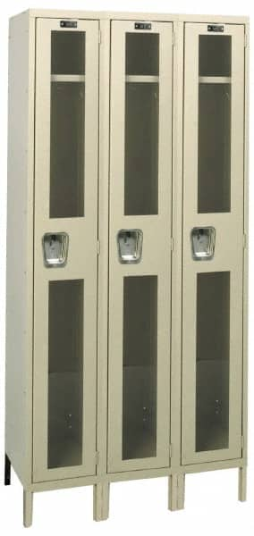 Hallowell - 3 Door, 1 Tier, Safety-View Wardrobe Lockers - Benchmark Tooling