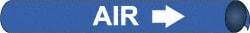 NMC - Pipe Marker with Air Legend and Arrow Graphic - 6 to 8" Pipe Outside Diam, White on Blue - Benchmark Tooling