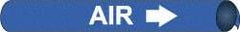 NMC - Pipe Marker with Air Legend and Arrow Graphic - 6 to 8" Pipe Outside Diam, White on Blue - Benchmark Tooling