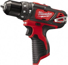 Milwaukee Tool - 12 Volt 3/8" Keyless Chuck Cordless Hammer Drill - 0 to 22,500 BPM, 0 to 400 & 0 to 1,500 RPM, Reversible - Benchmark Tooling