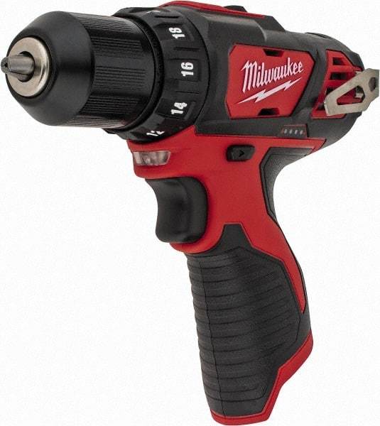 Milwaukee Tool - 12 Volt 3/8" Chuck Pistol Grip Handle Cordless Drill - 0-400 & 0-1500 RPM, Keyless Chuck, Reversible, Lithium-Ion Batteries Not Included - Benchmark Tooling