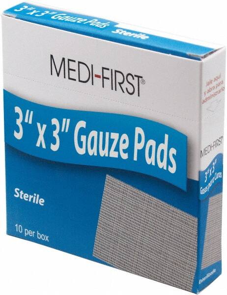 Medique - 3" Long x 3" Wide, General Purpose Pads - White, Gauze Bandage - Benchmark Tooling