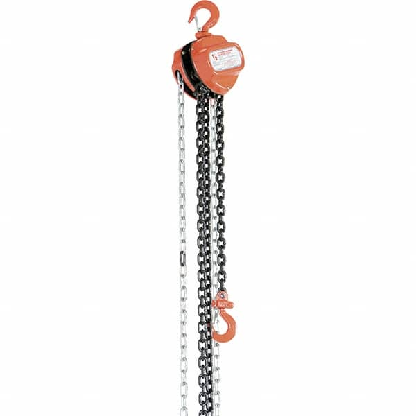 Vestil - 1,000 Lb Lifting Capacity, 20' Lift Height, Hand Hoist - Made from Chain - Benchmark Tooling