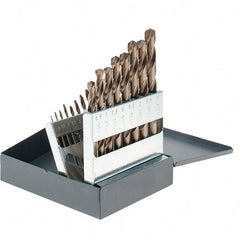 Chicago-Latrobe - 1 to 10mm, 135° Point, Gold Finish, Cobalt Jobber Length Drill Bit Set - Benchmark Tooling