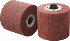 3M - 4-1/2" Diam Aluminum Oxide Match & Finish Flap Brush - 5/8-11 Thread, 4" Wide, Density 5, Nonwoven, Medium Grade, 3,500 Max RPM - Benchmark Tooling