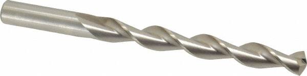 Chicago-Latrobe - 15/32" 135° High Speed Steel Jobber Drill - Bright Finish, Right Hand Cut, Parabolic Flute, Straight Shank, 5-3/4" OAL, Split Point - Benchmark Tooling