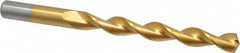 Chicago-Latrobe - 13/32" 135° High Speed Steel Jobber Drill - TiN Finish, Right Hand Cut, Parabolic Flute, Straight Shank, 5-1/4" OAL, Split Point - Benchmark Tooling