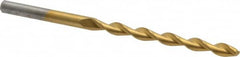 Chicago-Latrobe - #11 135° High Speed Steel Jobber Drill - TiN Finish, Right Hand Cut, Parabolic Flute, Straight Shank, 3-1/2" OAL, Split Point - Benchmark Tooling