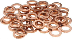 Value Collection - 5/16 SAE, 21/64" ID x 1/2" OD Oil Drain Plug Gasket - 1/16" Thick, Copper - Benchmark Tooling