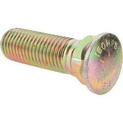 Value Collection - 7/8-9 UNC, 3" OAL, Alloy Steel Plow Bolt - Zinc Yellow Dichromate Finish, Grade 8 - Benchmark Tooling