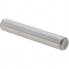 Value Collection - 1/4" Diam x 1-1/2" Pin Length Grade 8 Alloy Steel Standard Dowel Pin - C 50-58 Hardness, 12,800 Lb Breaking Strength, 1 Beveled & 1 Rounded End - Benchmark Tooling