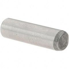 Value Collection - 1/4" Diam x 7/8" Pin Length Grade 8 Alloy Steel Standard Dowel Pin - C 50-58 Hardness, 12,800 Lb Breaking Strength, 1 Beveled & 1 Rounded End - Benchmark Tooling